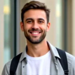 Portrait of a smiling man, mid-30s, casually dressed